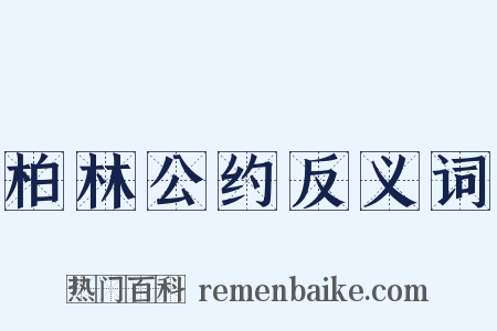 柏林公约反义词是什么意思的图片